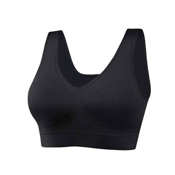 🔃V Neck Black Active Sports Bra - Picture 1 of 7